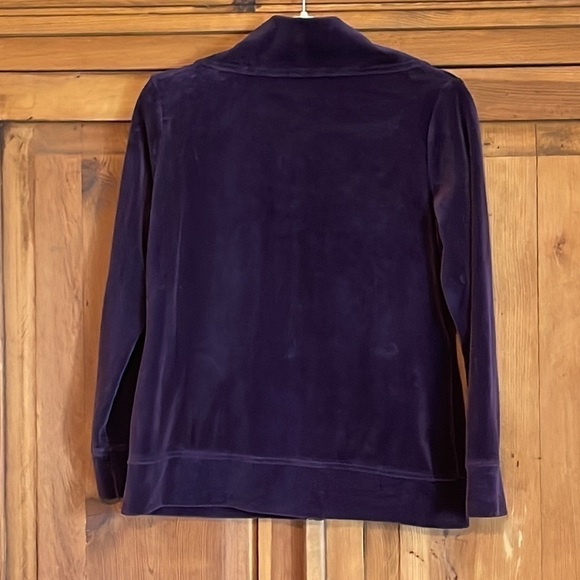 Style & Co. Royal Purple Full Zip Velour Sweat Jacket Sz. MP - Picture 7 of 15